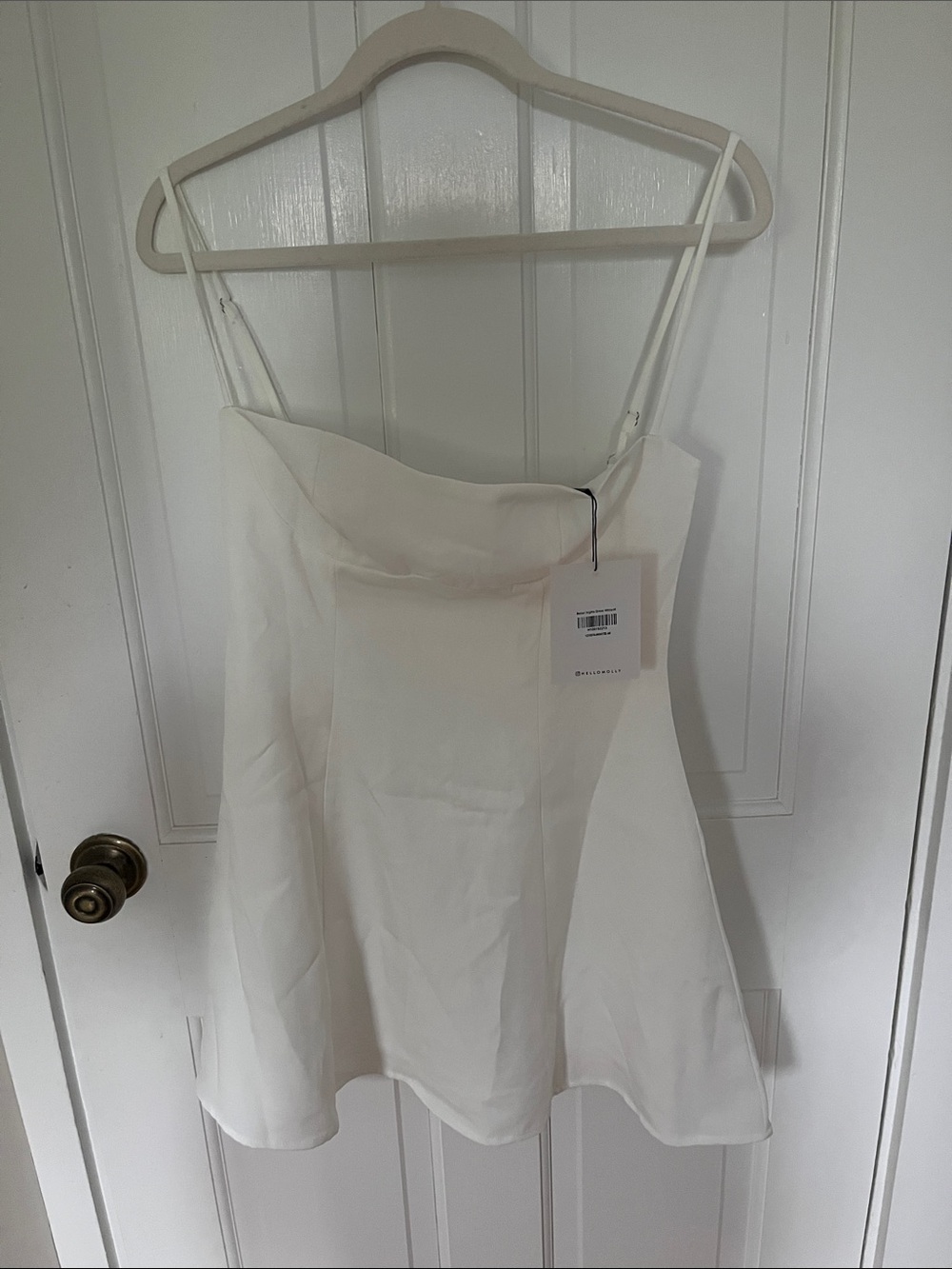 Hello Molly NWT Better Nights White Lined Cocktail Bachelorette Mini Dress m